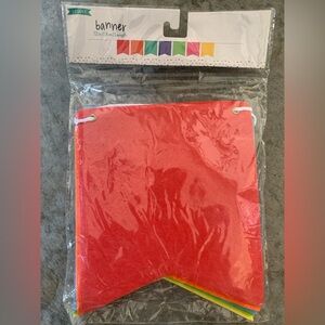 Multi Color Party Banner, 72” New in Package, Blank for Customization, Felt